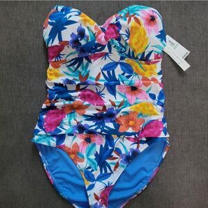 Bleu Rod Beattie A place in the sun Bandeau Strapless One Piece Swimsuit sz 6